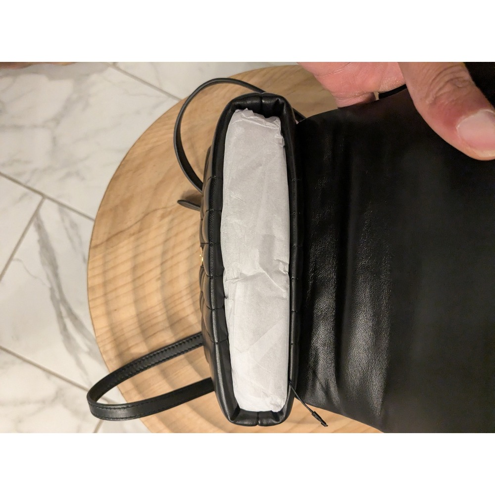 NWOT $1550 Burberry Lola Mini Quilted Leather Crossbody Bag Gold Logo Black Read - Picture 8 of 16